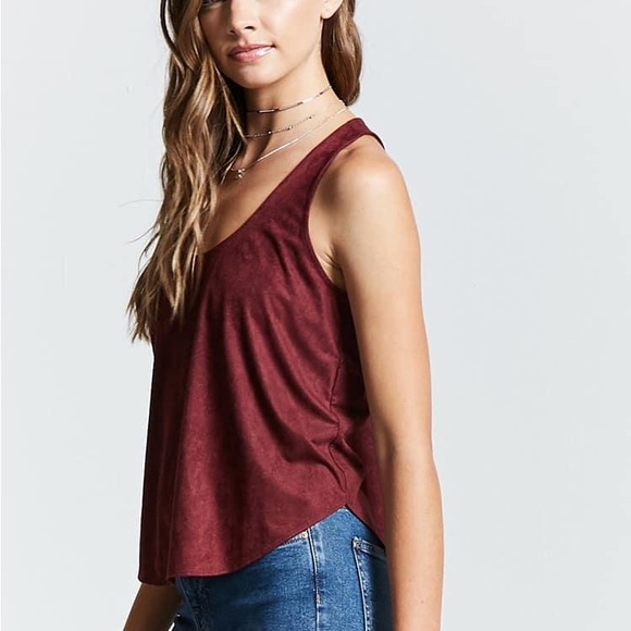 Forever21 Red Faux Suede Racerback Tank - Picture 5 of 5